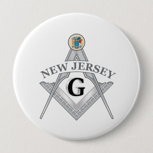 Chapa Redonda De 10 Cm Logia de masonería del estado de Nueva Jersey