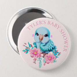 Chapa Redonda De 10 Cm Loro de bebé azul dulce y adorable