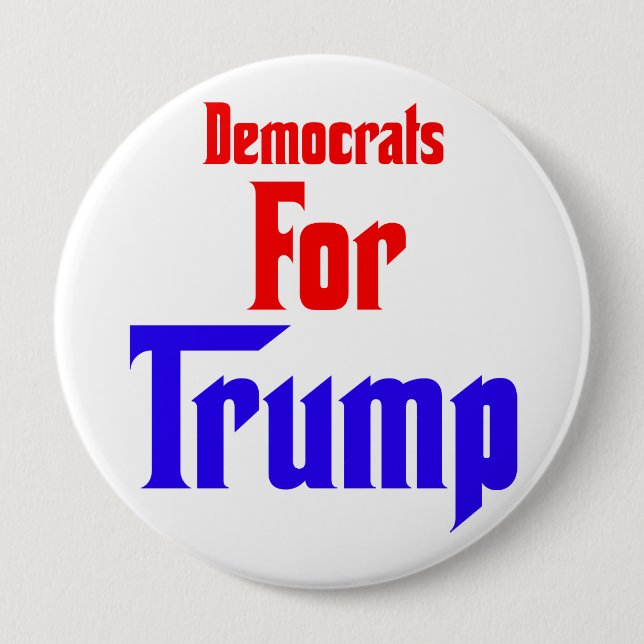 Chapa Redonda De 10 Cm Los demócratas por Trump (Anverso)