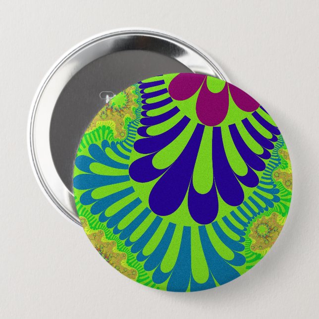 Chapa Redonda De 10 Cm Lote verde arcoiris (Anverso y reverso)