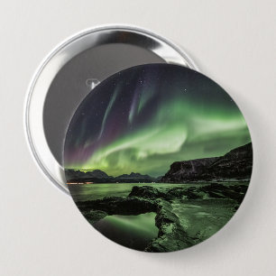 Chapa Redonda De 10 Cm Luces del Norte Noruega