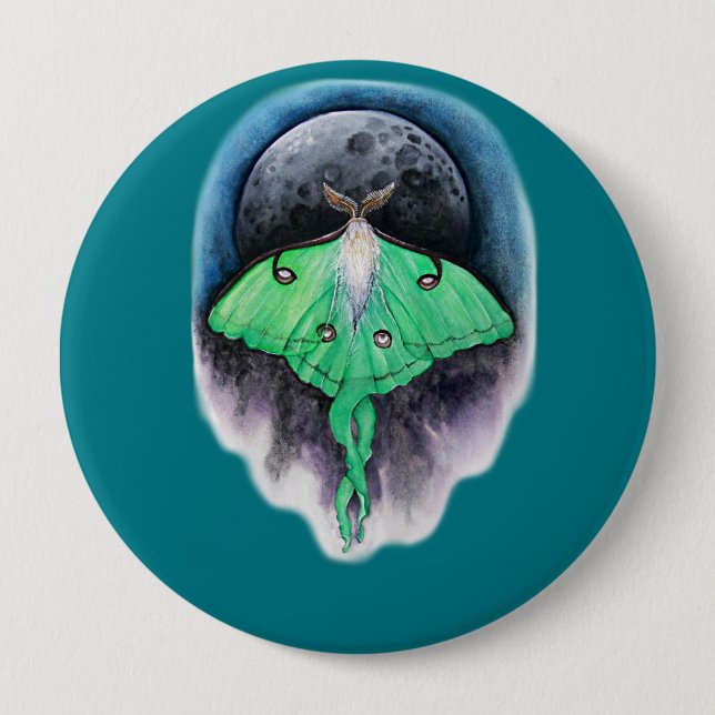Chapa Redonda De 10 Cm Luna Moon Moth (Anverso)