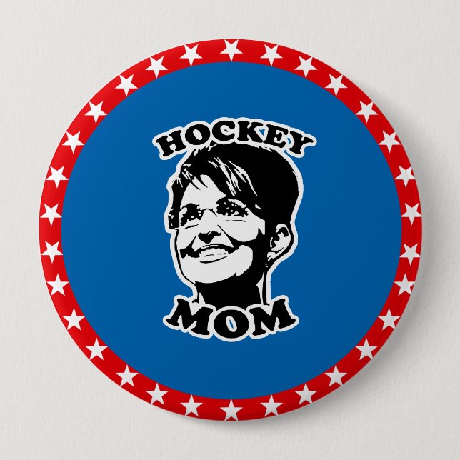 Chapa Redonda De 10 Cm Mamá de hockey (Anverso)