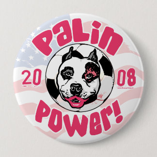 Chapa Redonda De 10 Cm Mamá del fútbol del poder de Palin