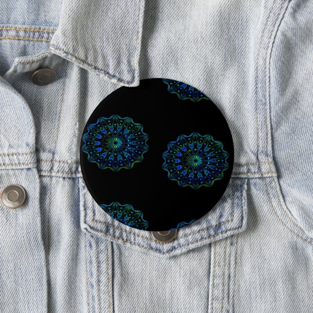 Chapa Redonda De 10 Cm Mandala verde azul (In situ)