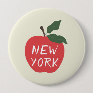 Chapa Redonda De 10 Cm manzana roja Nueva York