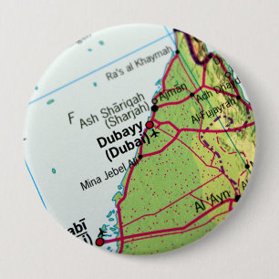 Chapa Redonda De 10 Cm Mapa de la ciudad de Dubai