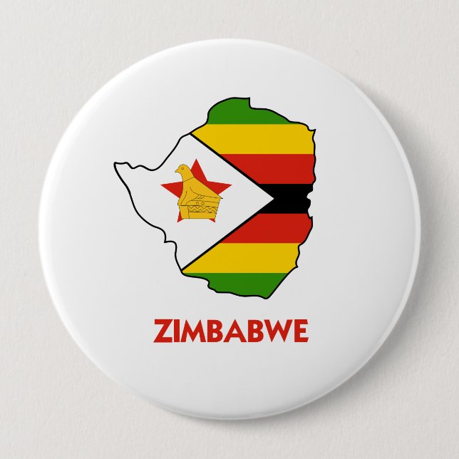CHAPA REDONDA DE 10 CM MAPA DE ZIMBABWE (Anverso)