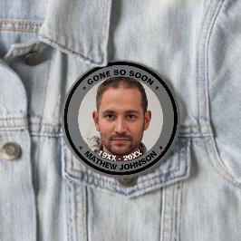 Chapa Redonda De 10 Cm Marcas de esquí | Se fue tan pronto la foto funera