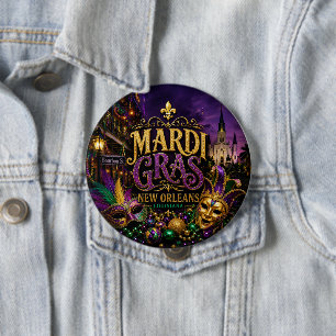Chapa Redonda De 10 Cm Mardi Gras Festival New Orleans Louisiana