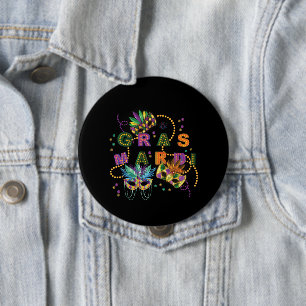 Chapa Redonda De 10 Cm Mardi Gras moderno
