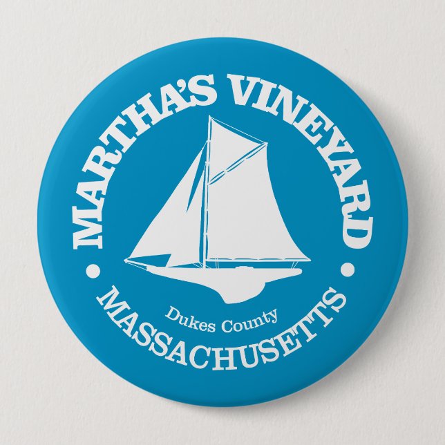 Chapa Redonda De 10 Cm Martha's Vineyard (sloop) (Anverso)