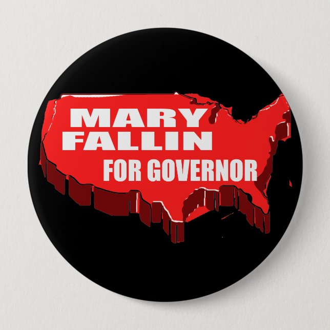 CHAPA REDONDA DE 10 CM MARY FALLIN PARA GOBERNADOR (Anverso)