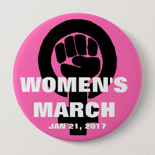 CHAPA REDONDA DE 10 CM MARZO DE LAS MUJERES EN WASHINGTON, EL 21 DE ENERO