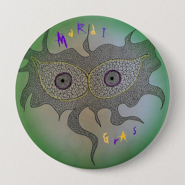 Chapa Redonda De 10 Cm Máscara nunca que fluye (Anverso)