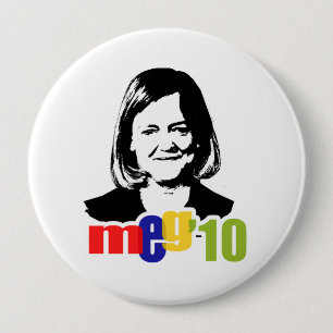 Chapa Redonda De 10 Cm Meg Whitman para el gobernador 2010