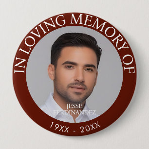 Chapa Redonda De 10 Cm Memorial de Foto Personalizado