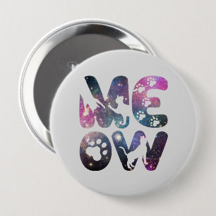 Chapa Redonda De 10 Cm Meow - Diseño de siluetas para gatos y pinturas