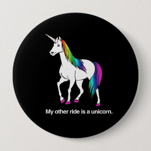 CHAPA REDONDA DE 10 CM MI OTRA MONTURA ES UN UNICORNIO