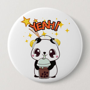 Chapa Redonda De 10 Cm Mi Panda de Fiesta Adorable