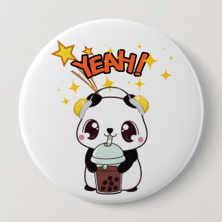 Chapa Redonda De 10 Cm Mi Panda de Fiesta Adorable