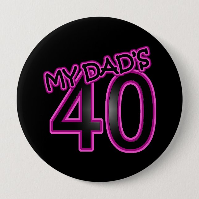 Chapa Redonda De 10 Cm Mi papá 40 (Anverso)