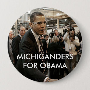 CHAPA REDONDA DE 10 CM MICHIGANDERS PARA OBAMA
