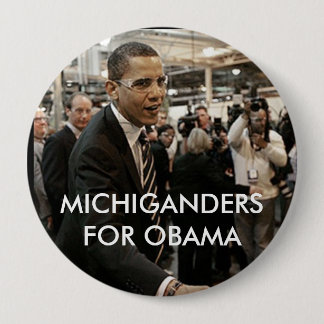 CHAPA REDONDA DE 10 CM MICHIGANDERS PARA OBAMA