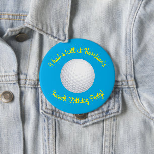 Chapa Redonda De 10 Cm Mini Golf Balls Fiesta de Cumpleaños Niños Azul