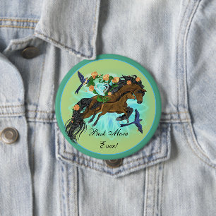 Chapa Redonda De 10 Cm Momma Horse y poeta