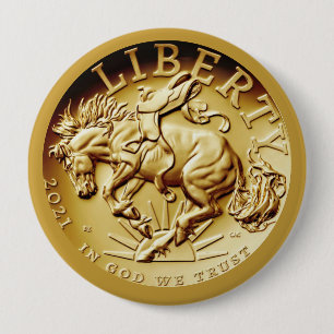Chapa Redonda De 10 Cm Moneda del Caballo de la Libertad