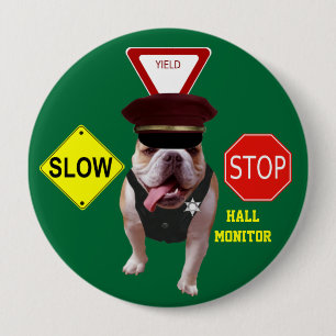 Chapa Redonda De 10 Cm Monitor de Pasillo del bulldog