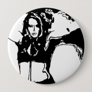 Chapa Redonda De 10 Cm Mujer Bruja