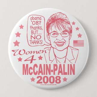 Chapa Redonda De 10 Cm Mujeres para McCain Palin 2008