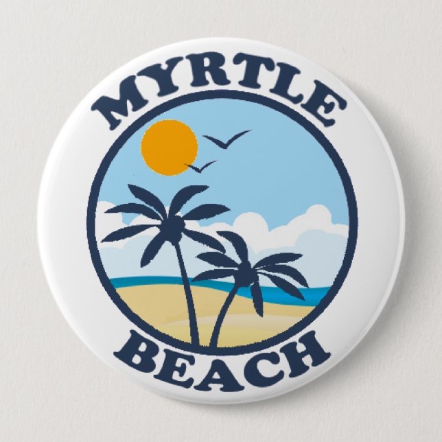 Chapa Redonda De 10 Cm Myrtle Beach. (Anverso)