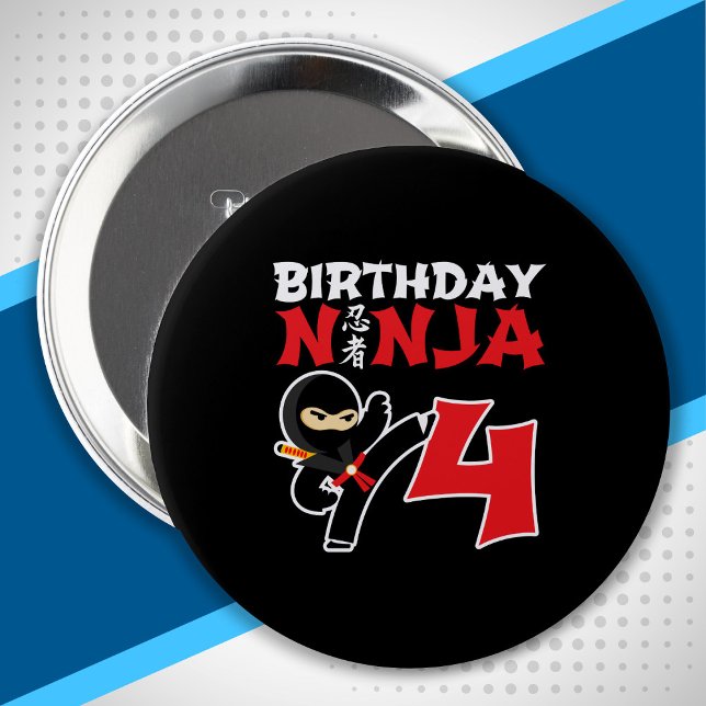 Chapa Redonda De 10 Cm Nacimiento Ninja - Tema Fiesta de 4 años (Subido por el creador)