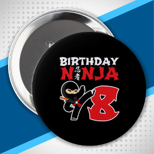 Chapa Redonda De 10 Cm Nacimiento Ninja - Tema Fiesta de 8 años