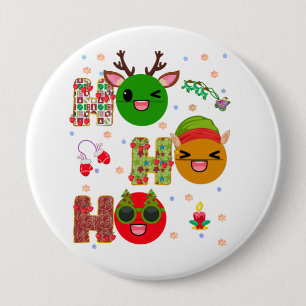 Chapa Redonda De 10 Cm Navidades de la Farmacia Ho Ho Ho Ho Squad Xmas  