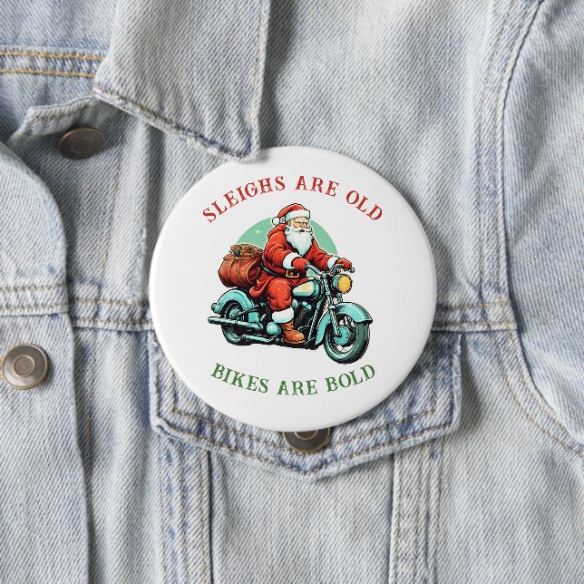 Chapa Redonda De 10 Cm Navidades de motocicleta Santas Joyride (In situ)
