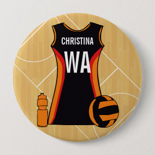 Chapa Redonda De 10 Cm Netball personalizado único