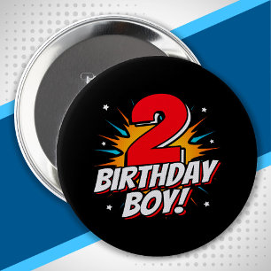 Chapa Redonda De 10 Cm Niño de cumpleaños de superhéroes - 2 años - segun