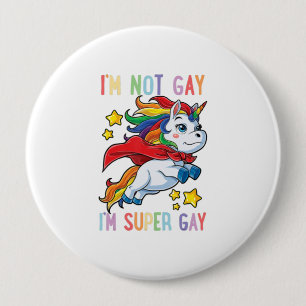 Chapa Redonda De 10 Cm No Soy Gay Soy Super Orgullo Gay Bandera Lgbt T Un