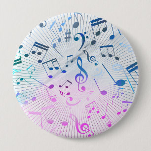 Chapa Redonda De 10 Cm Notas musicales