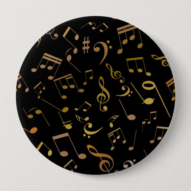 Chapa Redonda De 10 Cm Notas musicales 6 (Anverso)