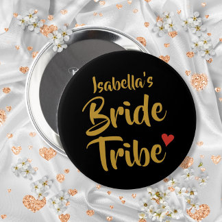 Chapa Redonda De 10 Cm Novia Personalizada Tribu Corazón Rojo