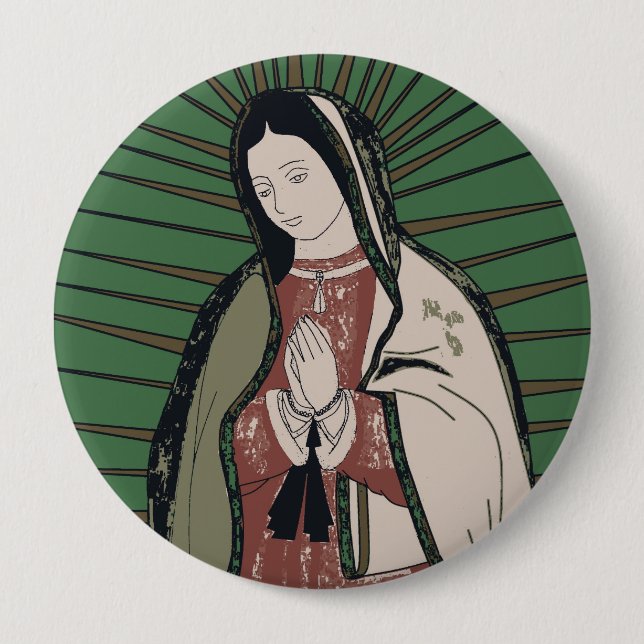 Chapa Redonda De 10 Cm nuestra dama de guadalupe (Anverso)