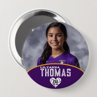 Chapa Redonda De 10 Cm Número de nombre del jugador de voleibol de imágen