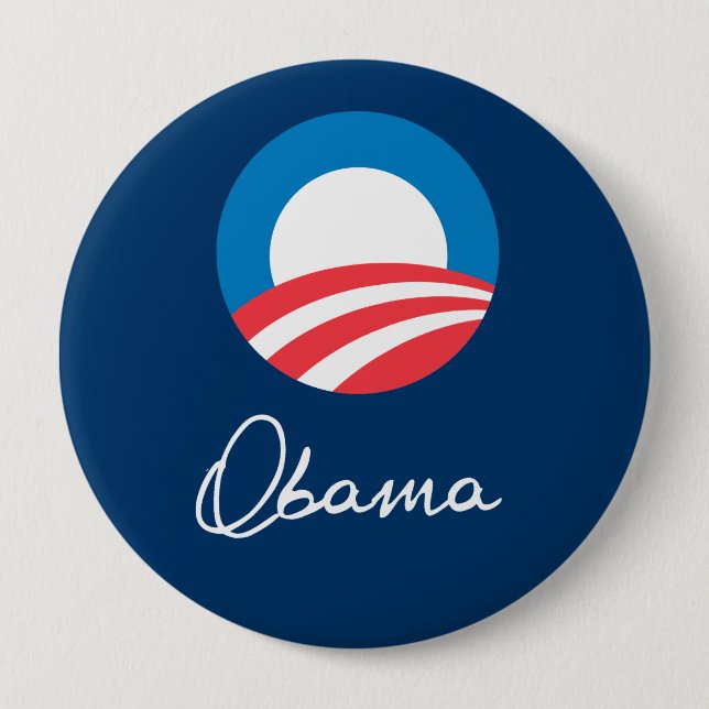 CHAPA REDONDA DE 10 CM OBAMA AUTOGRAPH (Anverso)