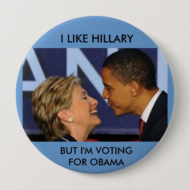 CHAPA REDONDA DE 10 CM OBAMA E HILLARY (Anverso)