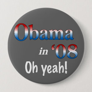 Chapa Redonda De 10 Cm Obama en 08